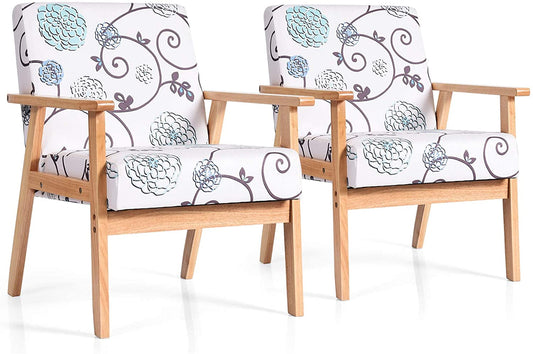 Giantex Modern Upholstered Loveseat, Fabric Loveseat Sofa Recliner Couch Wooden 2-Seat Armchair, Accent Chair for Home and Office