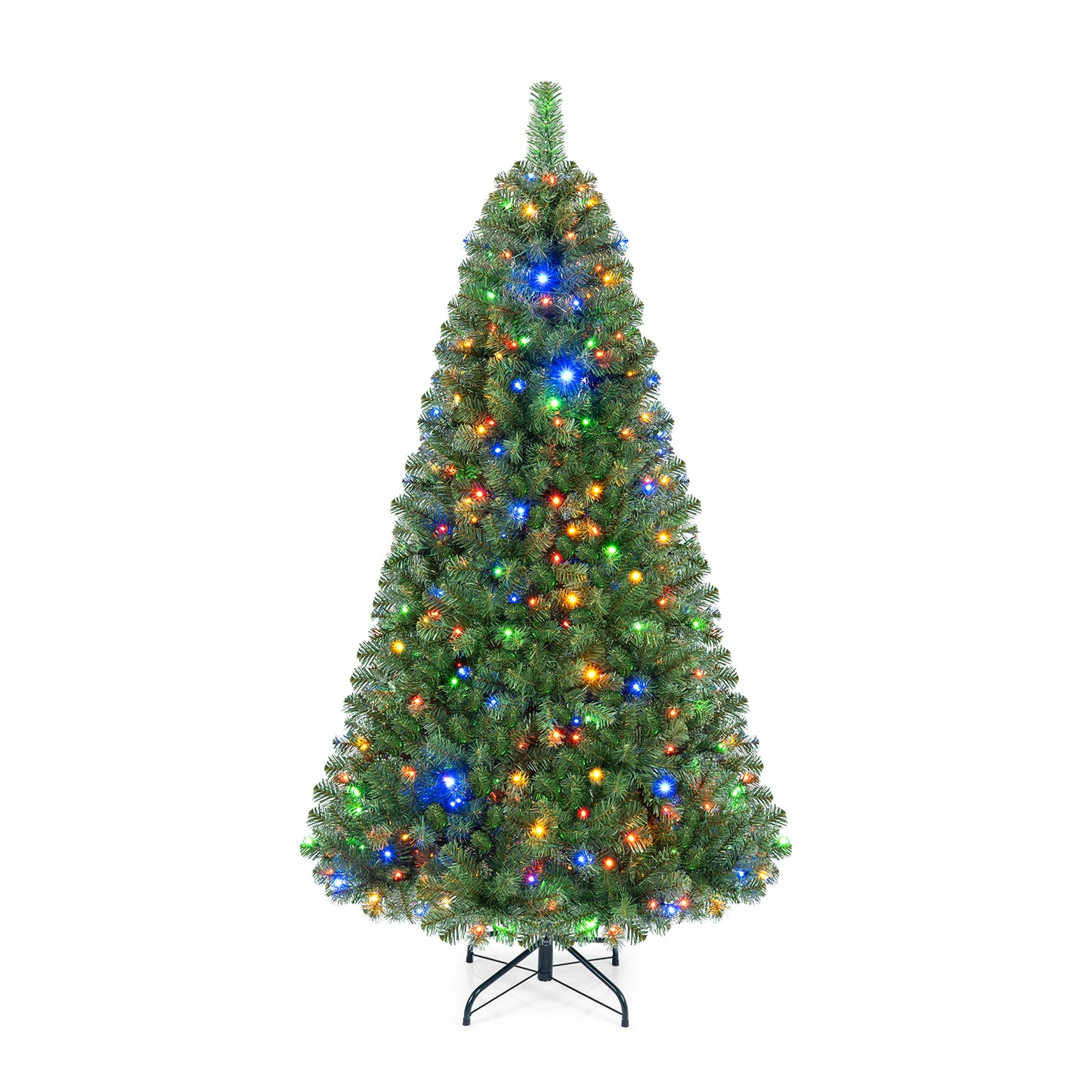 Giantex 6 FT Pre-Lit Artificial Christmas Tree with 9 Modes Remote Timer Metal Stand