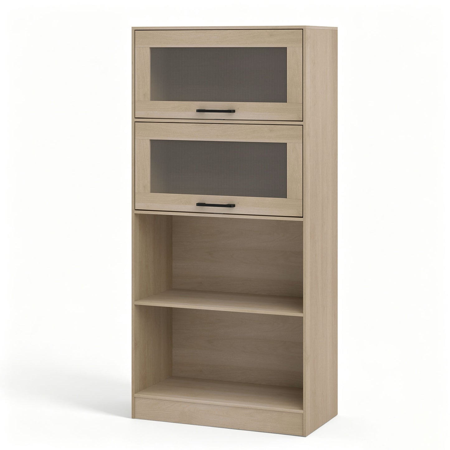Giantex Freestanding Bookcase, Wooden Bookshelf w/Storage Cabinets, Display Shelf for Home Office