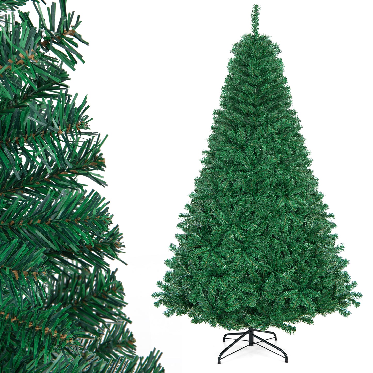 Giantex 7 FT Artificial Christmas Tree, Full Pine Xmas Tree with Metal Stand, Unlit