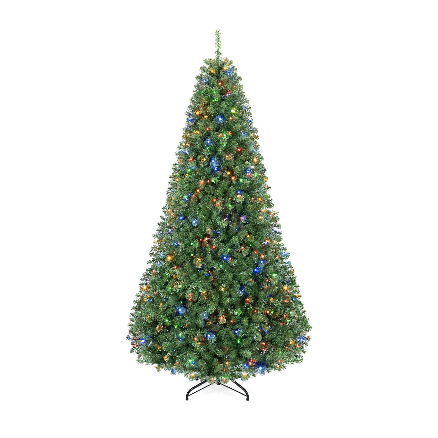 Giantex 8 FT Pre-Lit Artificial Christmas Tree with 9 Modes Remote Timer Metal Stand