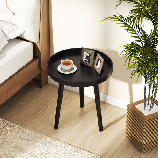 Giantex Round Side Table, Mid Century End Coffee Table for Small Space