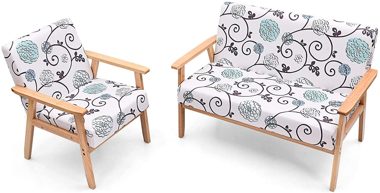 Giantex Fabric Upholstered Loveseat,  Modern Loveseat Sofa Recliner Couch Wooden 2-Seat Armchair, Accent Chair for Home Office