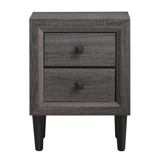 Giantex Wood Nightstands, Multipurpose End Table Sofa Side Table Bedside Cabinet with 2 Drawers, Perfect for Bedroom/Living Room/Office, Gray