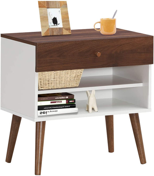 Giantex Nightstand, Small End Table with Storage Shelf, Side Table Accent Table for Bedroom, Living Room