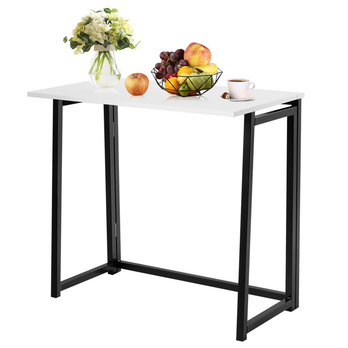 Giantex Foldable Computer Desk Laptop PC Writing Desk Study Table, White