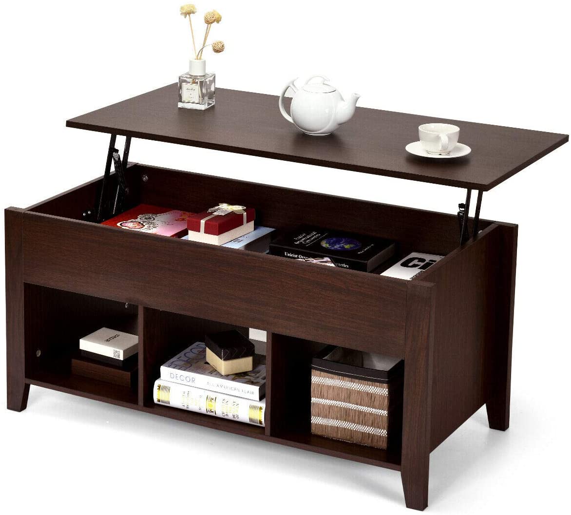 Giantex Lift Top Coffee Table, Wood Home Living Room Modern Lift Top Storage Coffee Table