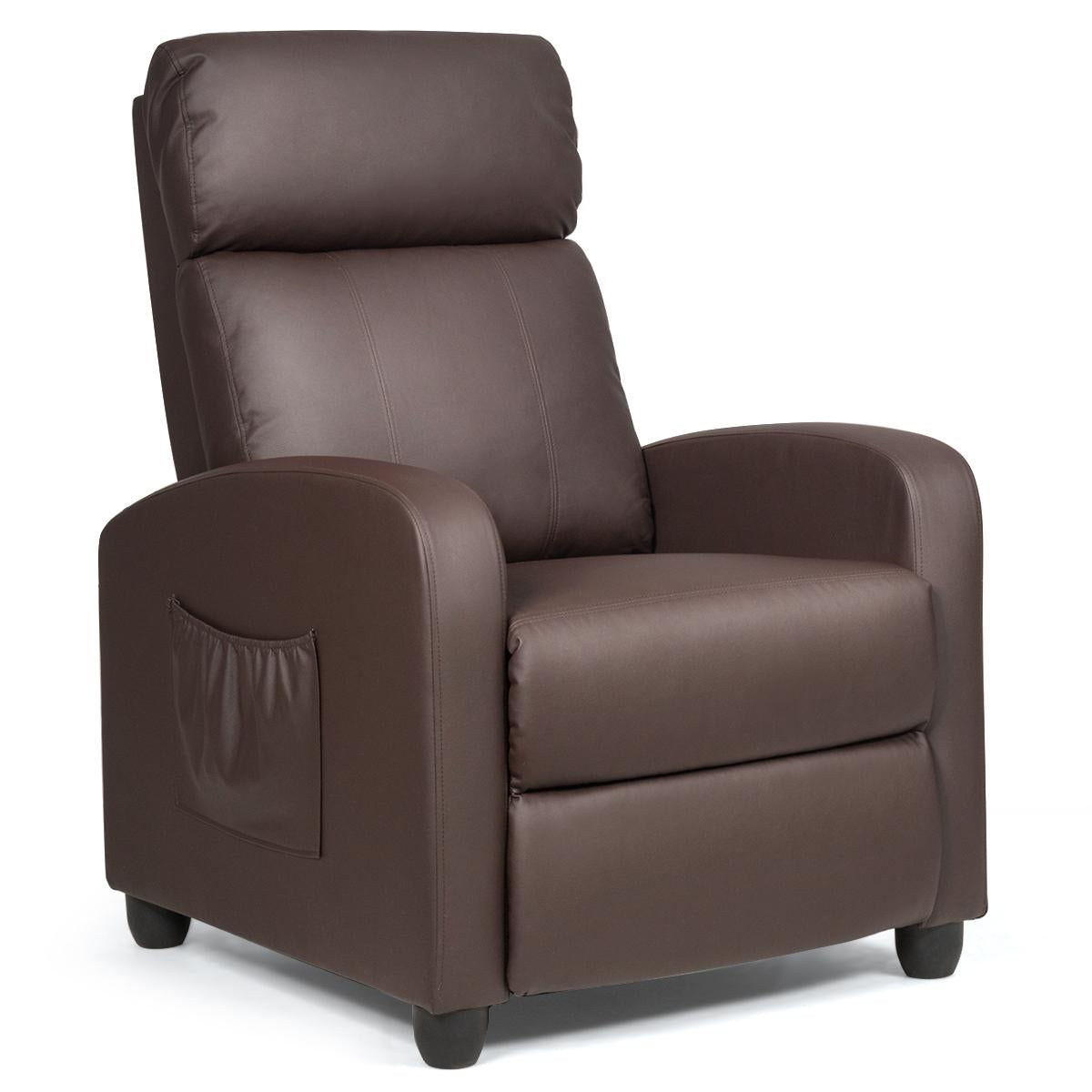 Giantex Massage Recliner Chair, Ergonomic Adjustable Single Sofa with Padded Seat, Backrest, Footrest, Reclining Sofa with Remote Control, Modern Massage Recliner for Living Room, Office