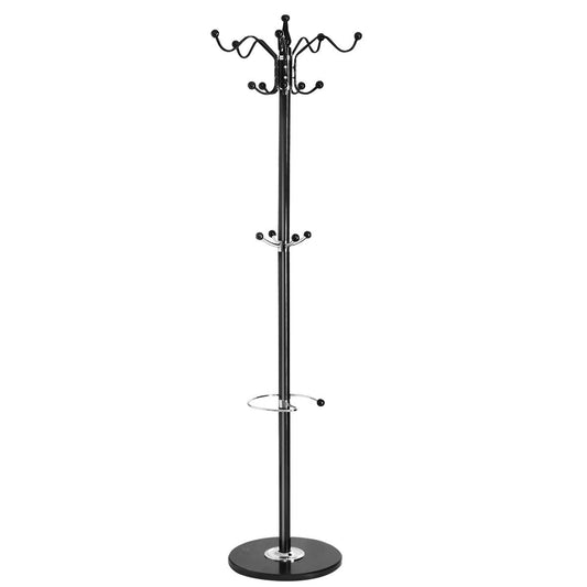 Giantex 70”Metal Coat Rack Stand, Hat & Coat Hanger w/14 Hooks, Free Standing Organizer Rack w/Stable Marble Base