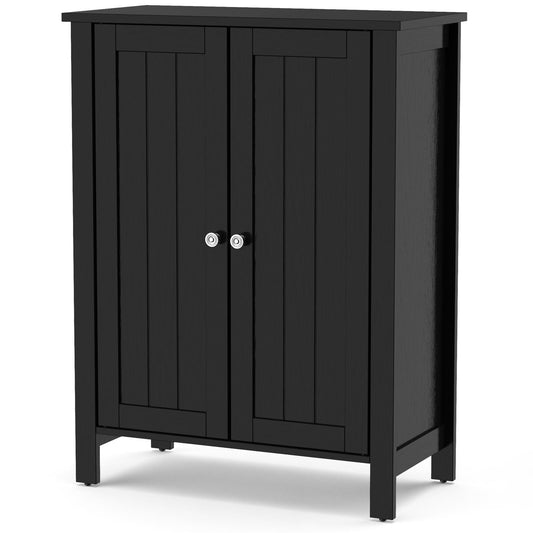 Giantex Bathroom Floor Cabinet, Freestanding Side Storage Cabinet with Double Doors and Adjustable Shelves, 23.5 x 12 x 31.5 inches
