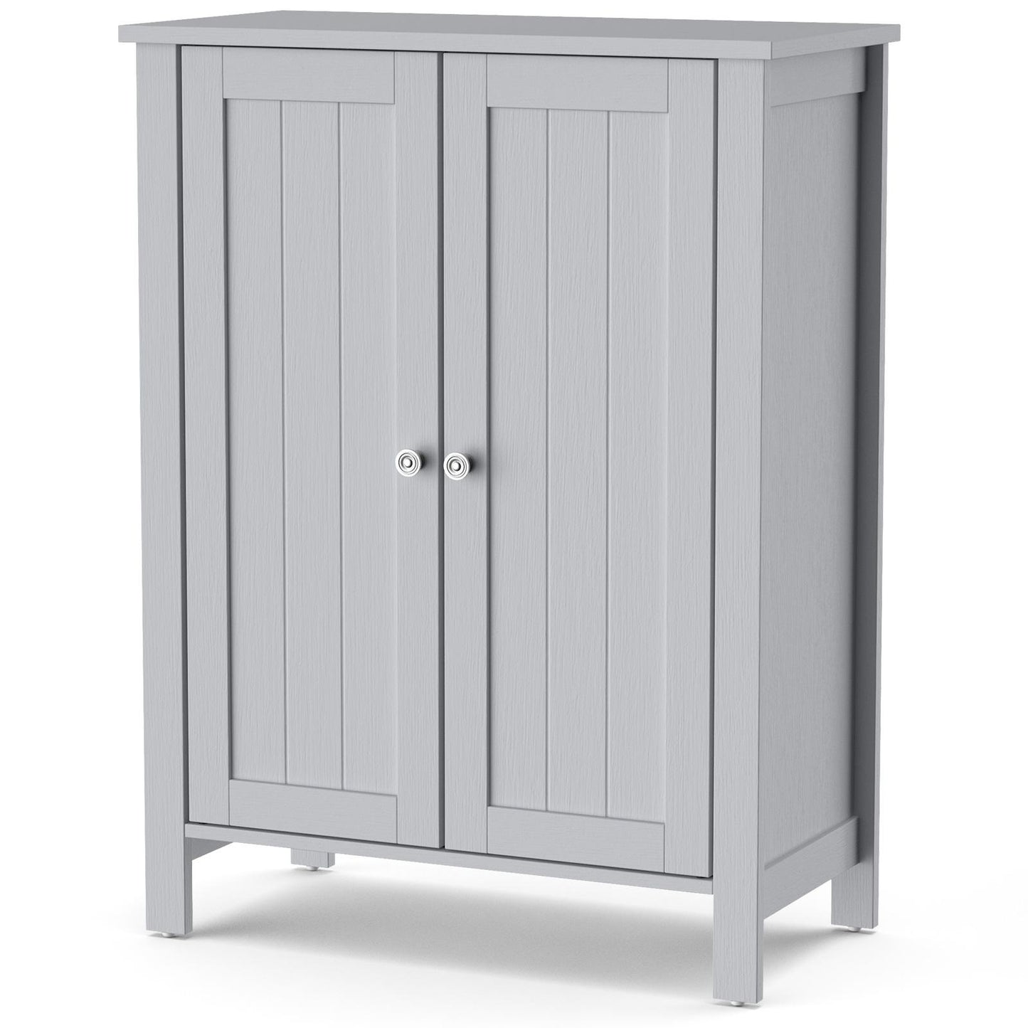 Giantex Bathroom Floor Cabinet, Freestanding Side Storage Cabinet with Double Doors and Adjustable Shelves, 23.5 x 12 x 31.5 inches