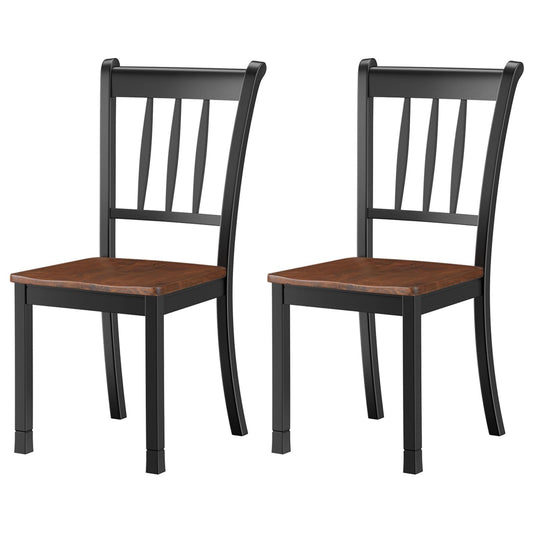 Giantex Solid Wood Whitesburg Dining Chairs, Set of 2, Spindle Back, Wood Seating, Hammis Dining Room Chairs, Suitable for Dining Room, Kitchen, Restaurant, Antique Dining Side Chairs (2, Black)