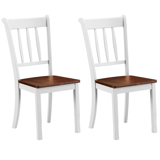 Giantex Solid Wood Whitesburg Dining Chairs, Set of 2, Spindle Back, Wood Seating, Hammis Dining Room Chairs, Suitable for Dining Room, Kitchen, Restaurant, Antique Dining Side Chairs (2, Ivory)