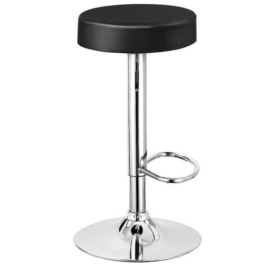 Giantex 1 PC Bar Stool, Modern Swivel Backless Round Barstool, PU Leather Armless bar Chair with Height Adjustable, Chrome Footrest, Sturdy Metal Frame for Kitchen Dining Living Bistro Pub, Black