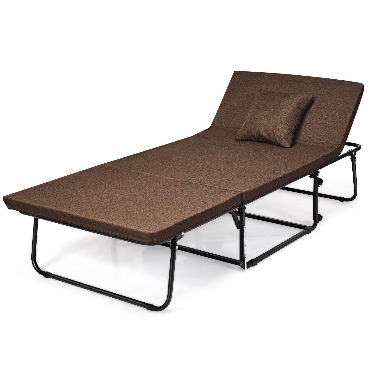 Giantex Folding Ottoman Sleeper Bed, 3 in 1 Multi-Function Convertible Chair Bed w/6 Position Adjustable, 550 Lbs Max Weight Capacity, Guest Bed for Small Room Apartment