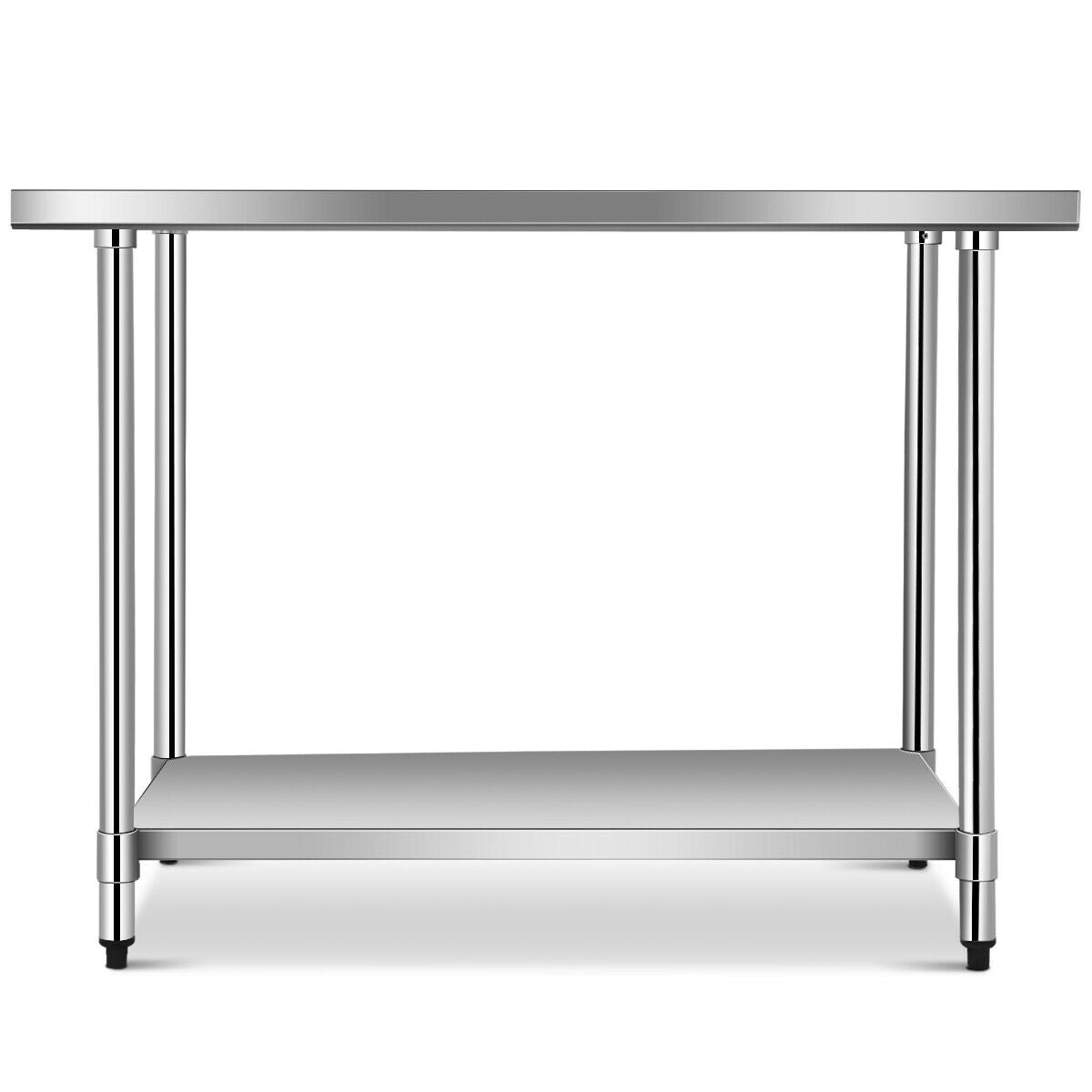 Giantex Stainless Steel Work Table, NSF Commercial Food Prep & Work Table, Kitchen Storage Table with Adjustable Shelf and Feet for Restaurant, Home and Hotel