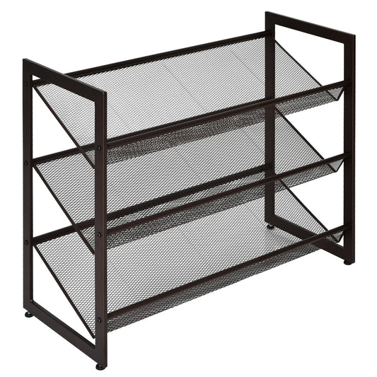 Giantex Shoe Rack, 2/3/4-Tier Iron Shoe Shelf w/ 2 Placement Modes, Space Saving Layered Shoes Shelving, Freestanding Assembled Shoes Storage Organizer for Living Room, Entryway & Cloakroom