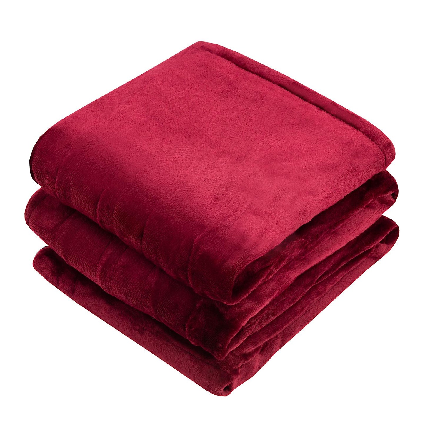 Electric Heated Blanket, Machine-Washable Flannel Blanket, 62" x 84" Twin Size Heated Throw Blanket with 10 Heat Levels, 8 Hours Auto Off, Overheating Protection, ETL Approved (Red)