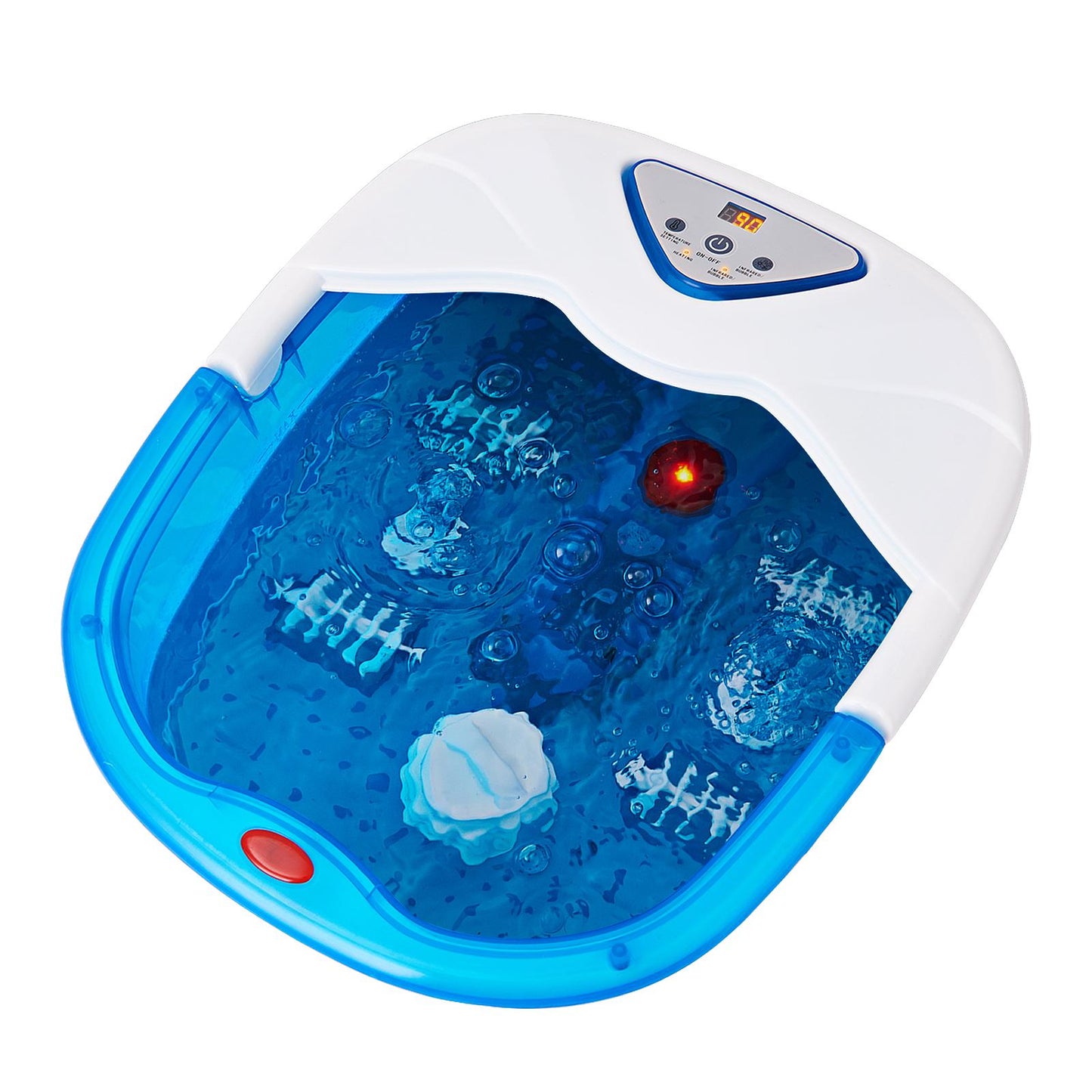 Giantex Foot Spa Bath Massager, Foot Therapy Machine w/PTC Heating Function & Infrared Bubbling, Electric Foot Bath Tub w/LCD Display, 4 Massaging Rollers & Portable Handle (Blue)