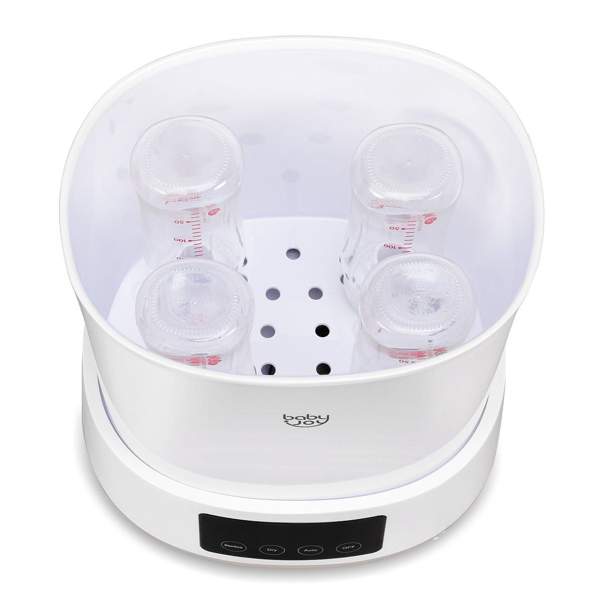 Bottle Sterilizer and Dryer, 3-in-1 Adjustable Bottles Dryer for Bottles, Toys, Textiles, LCD Display, Electric Steam Sterilization with Pacifier Basket, Bottle Holder, Bracket
