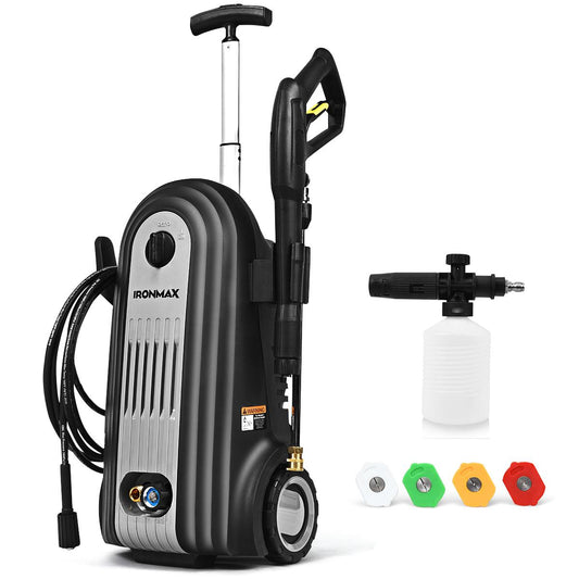 Giantex Pressure Washer, 2800PSI Portable Electric High Pressure Cleaner Machine w/ 4 Nozzles, Hose Reel, Turbo Nozzle Detergent Tank, 2500W 1.96GPM