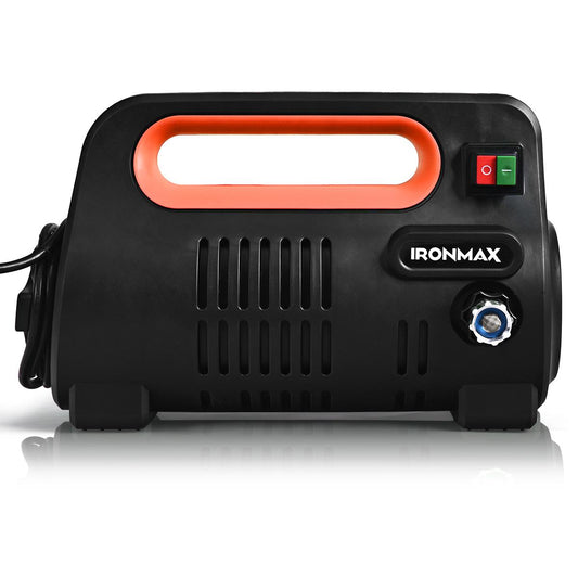 Compact Pressure Washer Portable High Power Car Cleaning Machine w/Adjustable Nozzle, Spray Gun, Hose Reel, Soap Bottle, 1800PSI / 1.96GPM, 1500W