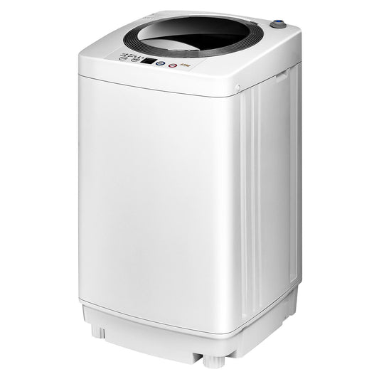 Giantex  Portable Washing Machine, 2-in-1 Full-Automatic Wash & Dry, 8 lbs Capacity Laundry Washer w/5 Programs, 3 Water Levels & Drain Pump, Compact Cloth Washer Spinner