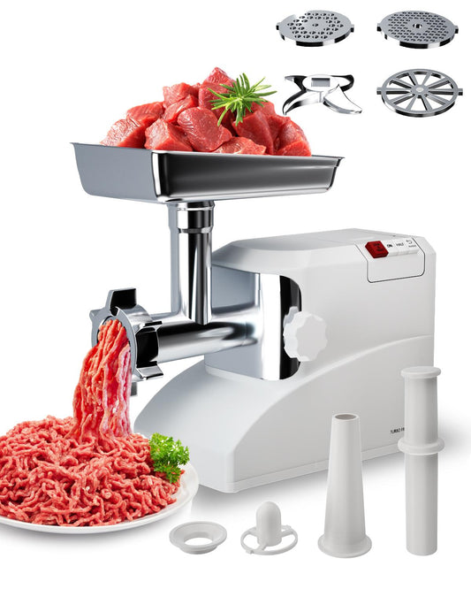 2000W Meat Grinder Electric,  Meat Grinder Mincer w/3 Type Cutting Plate, Stainless Steel, Sausage Stuffer, Sausage Burger Meat Maker