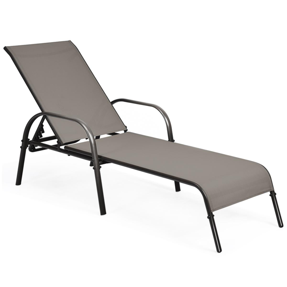 Giantex Chaise Lounge Chair, Adjustable Reclining Lounge Chairs, Folding Recliners Patio Furniture for Backyard Lawn