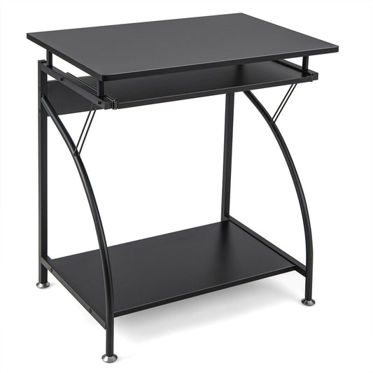 Giantex Computer Desk with Pullout Keyboard Tray, Laptop Writing Table Workstation, Compact Home Office Study Furniture with Bottom PC Tower Shelf