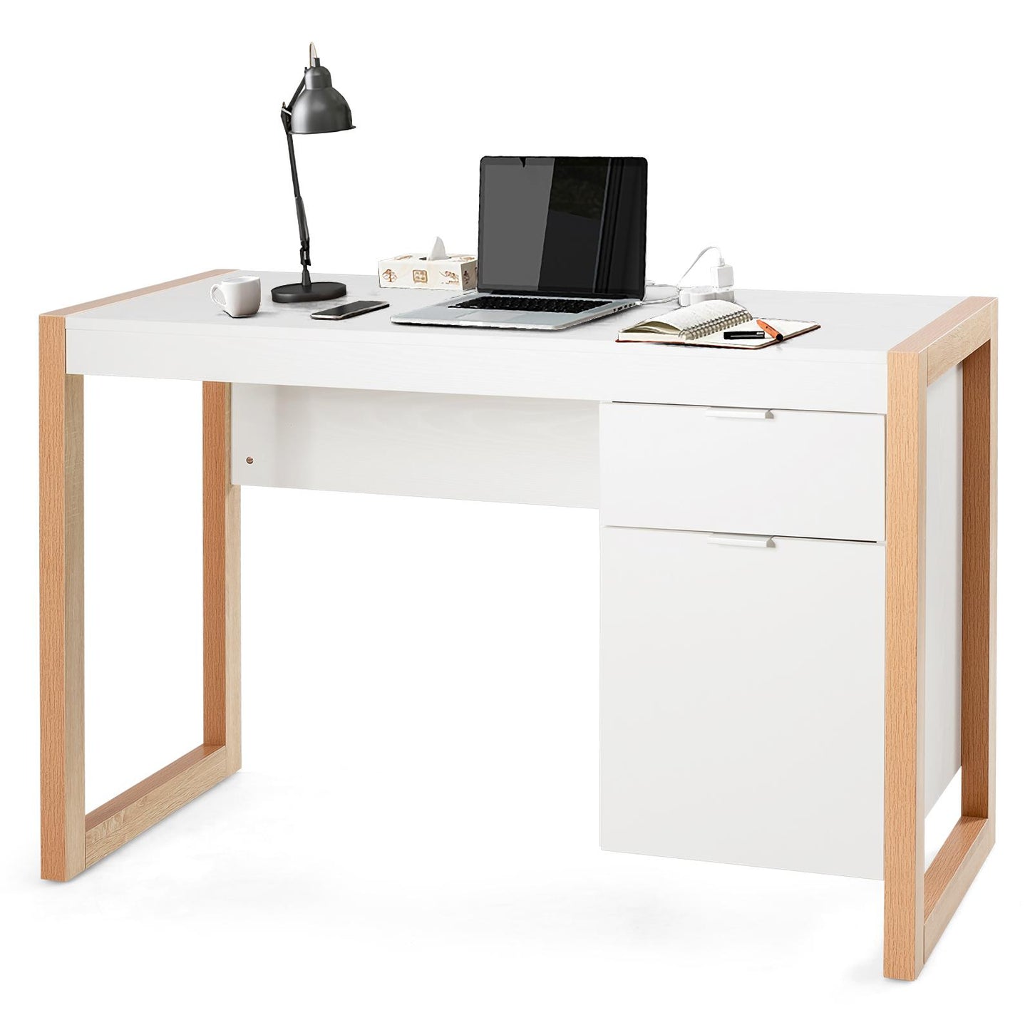 Giantex Sturdy Writing Desk, Home Office Desk, Modern Simple Style Computer Desk, Workstation