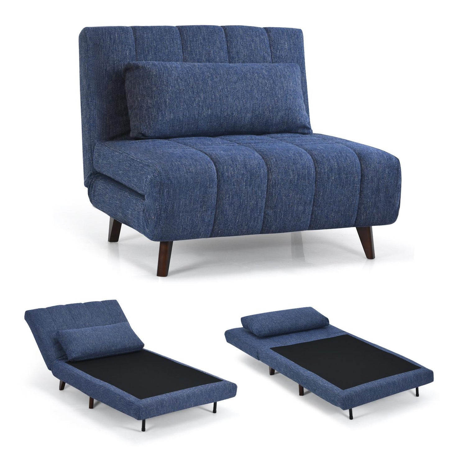 Giantex Sofa Bed, Convertible Adjustable Sleeper Recline Chair, Guest Sofa Bed Couch w/Waist Pillow, Easy Assembly