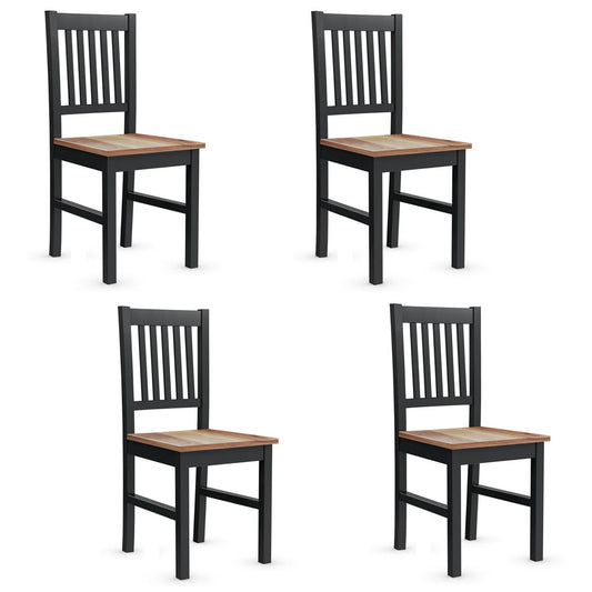 Giantex Set of 4 Dining Chair Set, Dining Room Side Chair w/Ergonomic Backrest & Large Seat, Multifunctional Wooden Armless Chair for Office Living Room Dining Room Kitchen