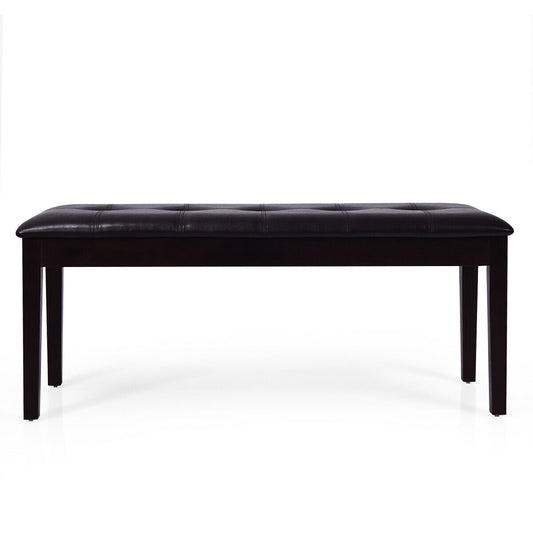 Giantex Table Bench, PU Leather Bench for End of Bed, Ottoman Bench for Hallway, Bedroom, Dining Room