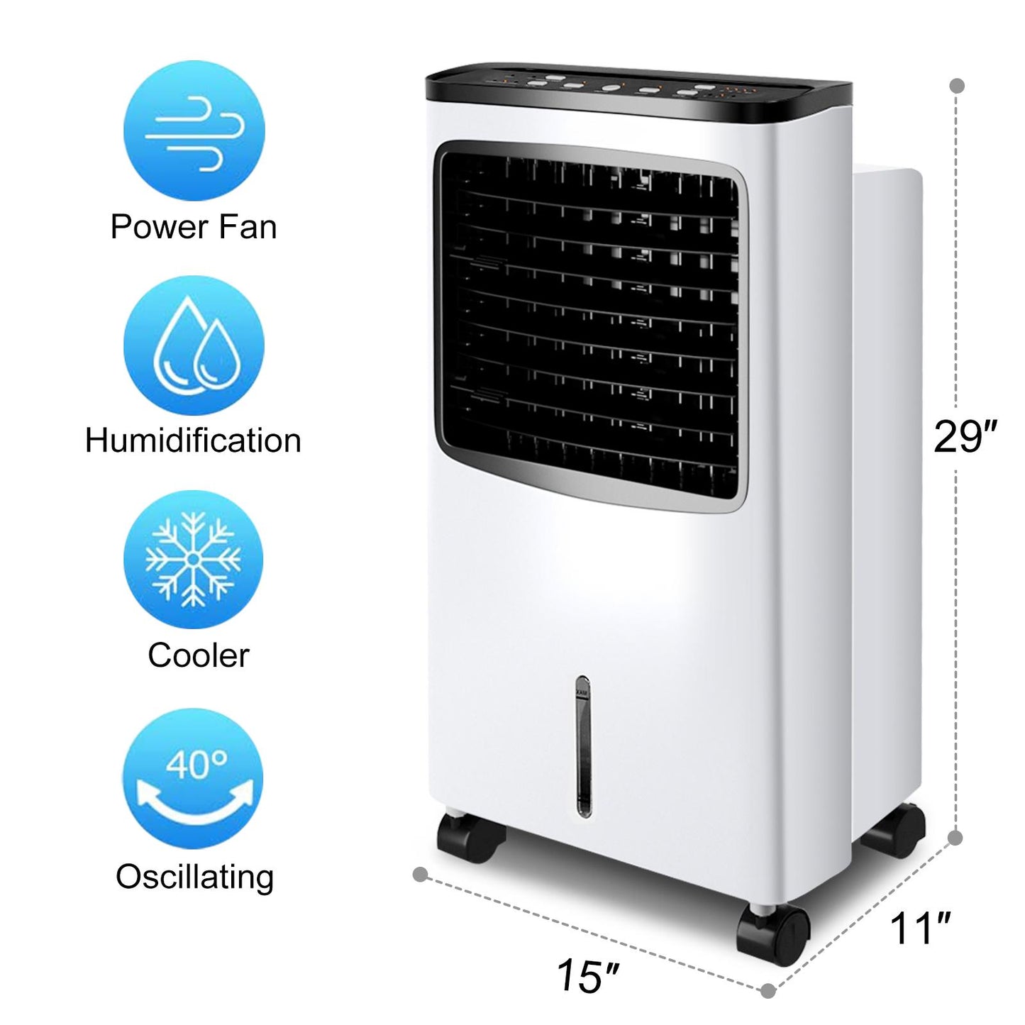 Giantex Portable Air Cooler, Electric Air Cooling Machine w/3 Modes, 3 Speeds and Timer Function, Cooling Fan, Idea for Home Office