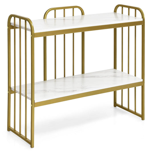 Giantex 2-tier Console Table, Narrow Buffet Table w/Faux Marble Tabletop, Space-saving Sofa Table for Dining Room, Living Room