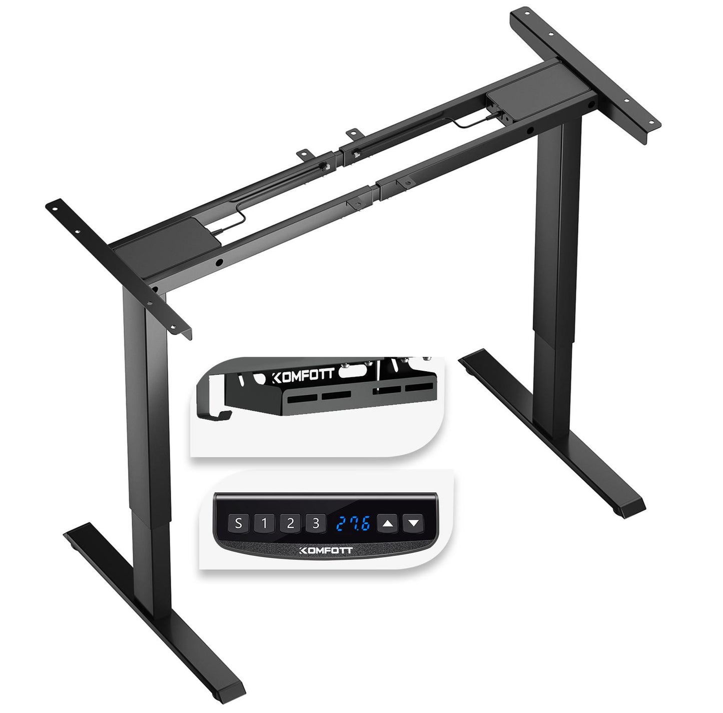 Giantex Dual Motor Electric Standing Desk Frame, Ergonomic Width & Height Adjustable Sit-to-Stand Workstation Base w/ Memory Controller & Anti-Collision Protection (Frame Only)