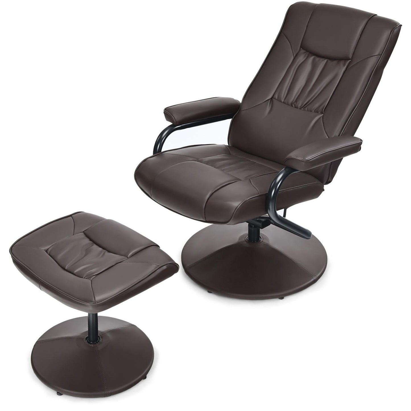 Giantex 360¡ãTV Chair w/Stool, Armchair w/Adjustable Backrest, Recliner Massage Chair for Home & Office