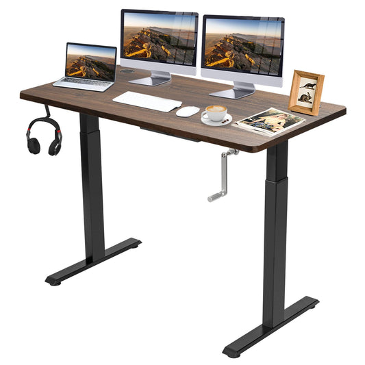 Giantex Home Office Height Adjustable Standing Desk,Computer Desk, Stand up Computer Workstation, Wide Application, Black