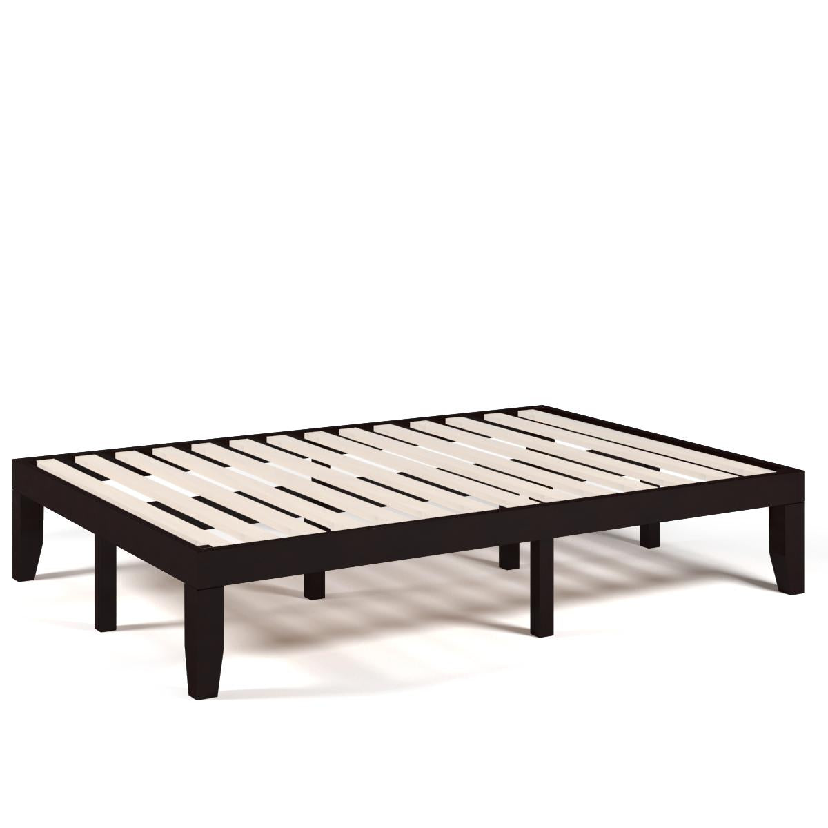Giantex Solid Wood Platform Bed Frame, Rubber Wood Bed Base, Mattress Foundation, No Box Spring Needed, Easy Assembly