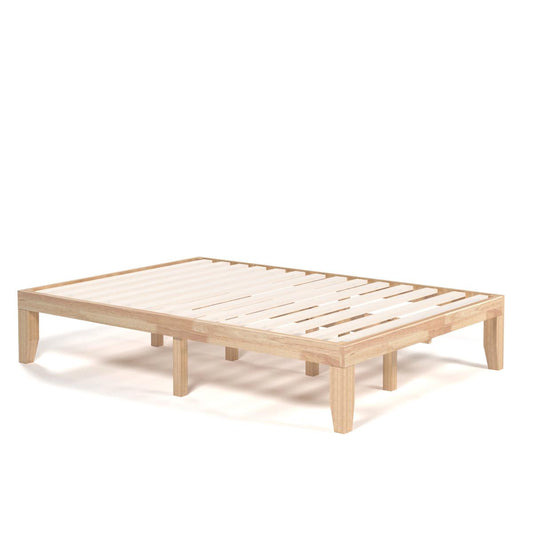 Giantex Solid Wood Platform Bed Frame, Rubber Wood Bed Base, Mattress Foundation, No Box Spring Needed, Easy Assembly