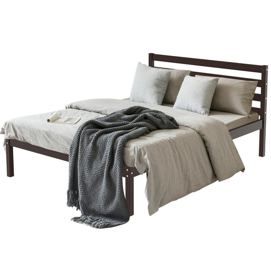 Giantex Wood Platform, Bed Frame w/Headboard, Bed Mattress Foundation w/Strong Slat Support, Full Size