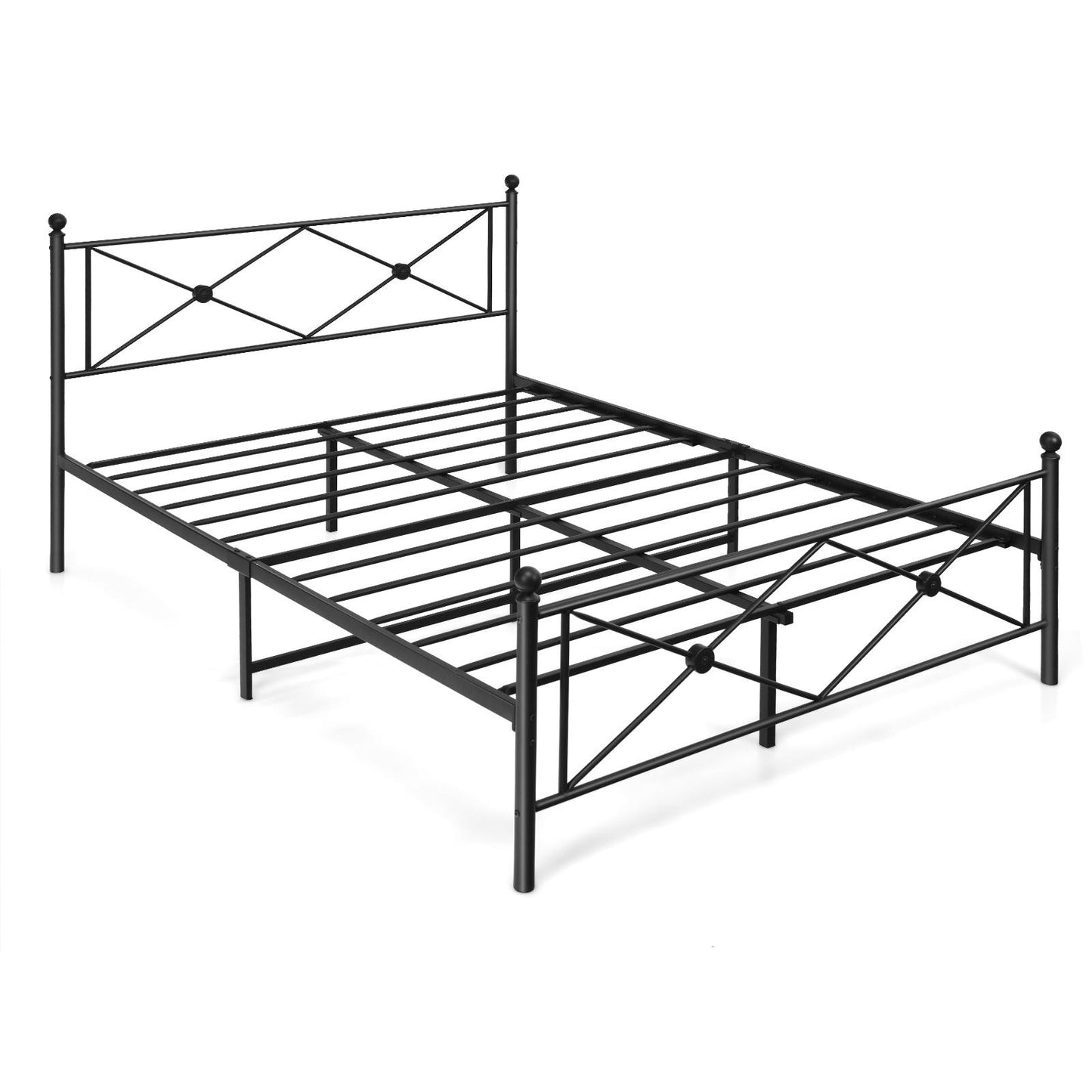 Giantex Metal Frame, Heavy-Duty Mattress Foundation Platform Bed Frame w/Headboard & Footboard, Slat Support Base, No Box Spring Needed, Noise Free, Easy Assembly