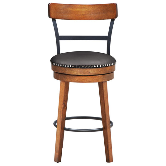 Giantex 25.5" Bar Stools, 360-Degree Swivel Stools wi Leather Padded Seat, Counter Height Stools for Pub, Restaurant, Kitchen (1)