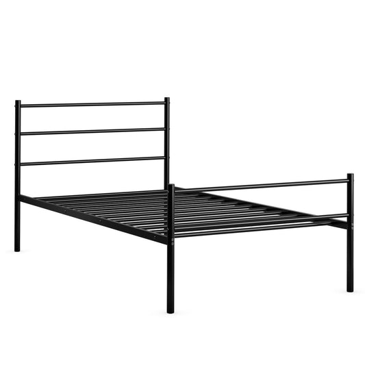 Giantex Twin Size Metal Bed Frame, Platform Bed w/Headboard, Footboard & Sturdy Metal Slats, attress Foundation for Kids Adults Guest Room, Black
