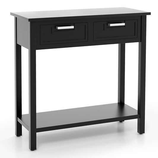 Giantex Console Table, Sofa Table w/2 Drawers & Bottom Shelf, Multipurpose Accent Table for Living Room, Bathroom, Hallway, Entryway, Black