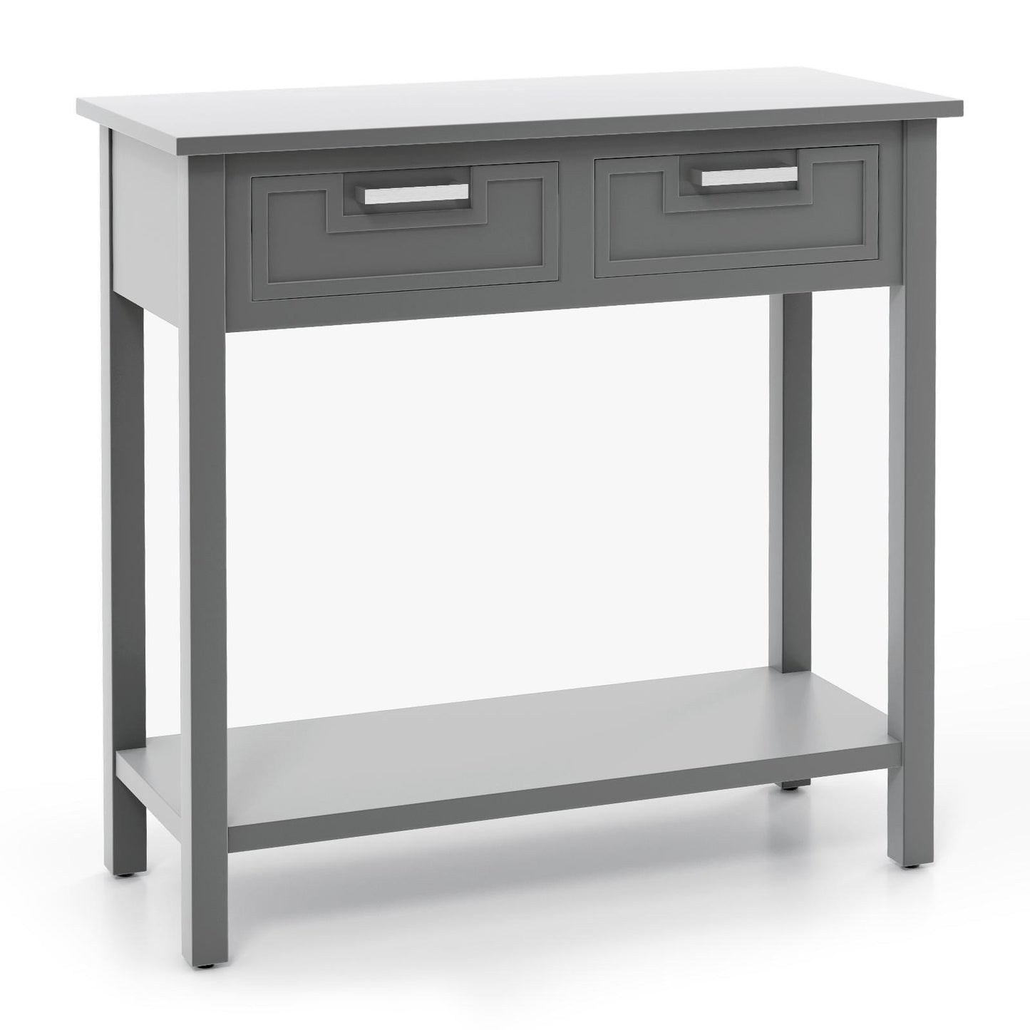 Giantex Console Table, Sofa Table w/2 Drawers & Bottom Shelf, Multipurpose Accent Table for Living Room, Bathroom, Hallway, Entryway, Gray