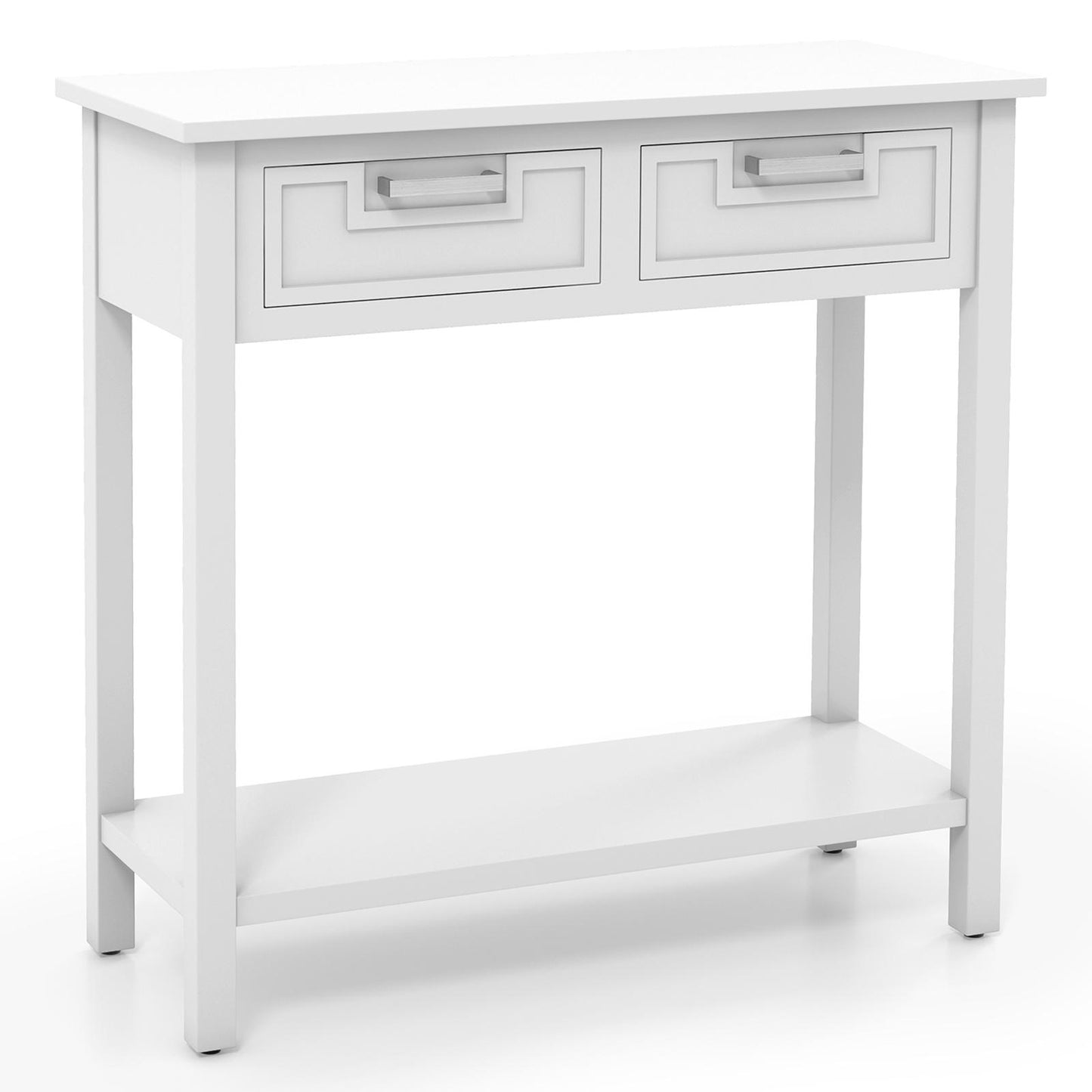 Giantex Console Table, Sofa Table w/2 Drawers & Bottom Shelf, Multipurpose Accent Table for Living Room, Bathroom, Hallway, Entryway, White