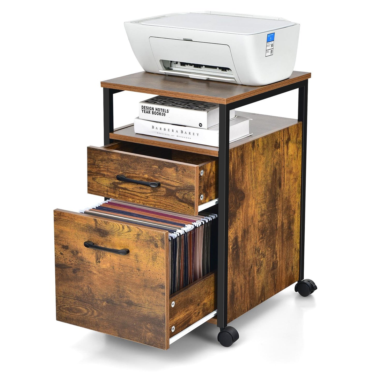 Giantex2 Drawer Mobile File Cabinet, Rolling Print Stand for Under Desk£¬ Lateral Filing Cabinet fits A4 or Letter Size for Home Office