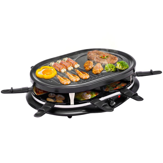 Giantex 1200W Electric Raclette Grill Oval, Non Stick Grill for Fast Heating, Ideal for Dinner, Party and Family Fun